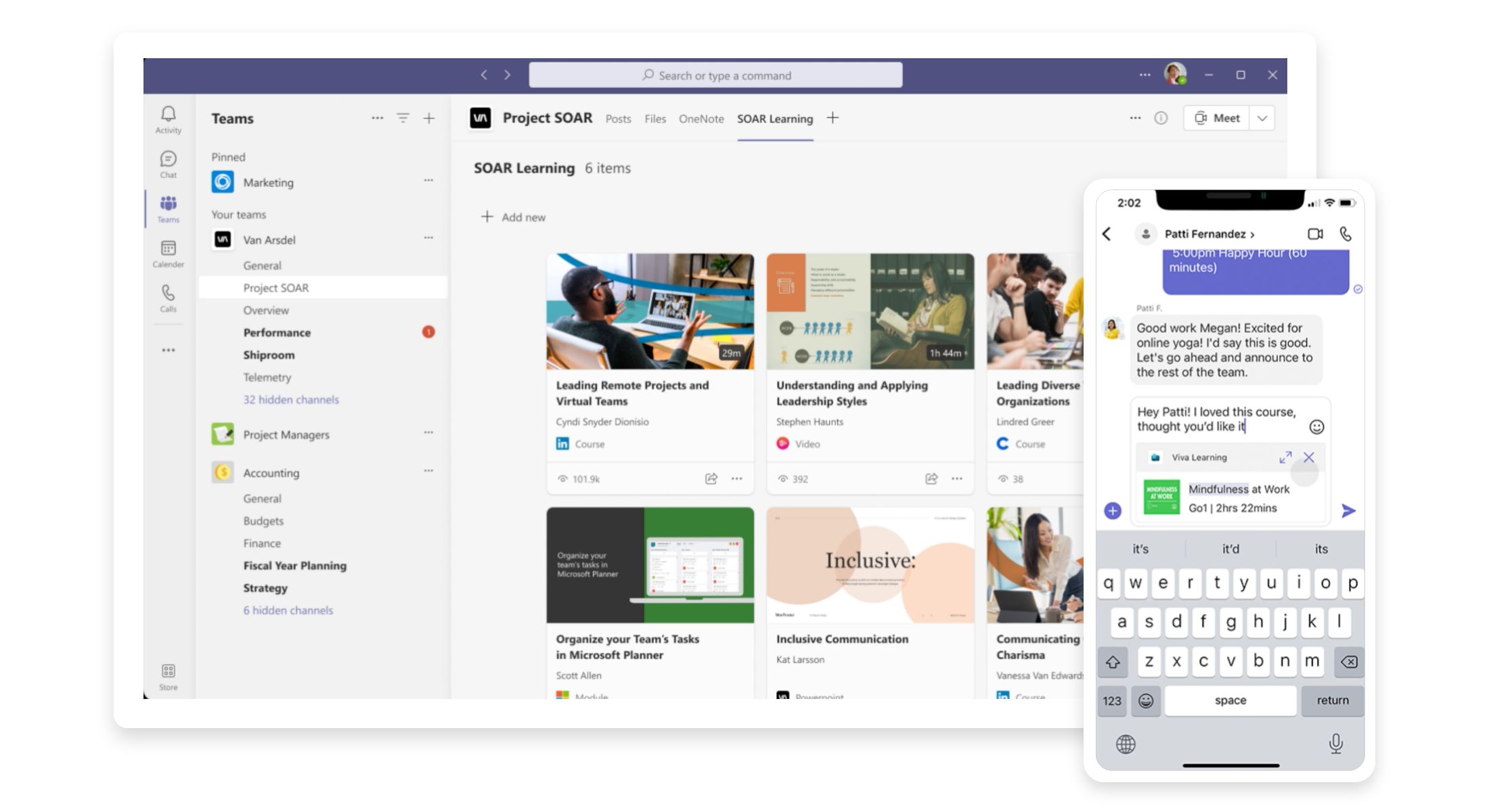 An example of how Viva Learning will look in your Microsoft Teams environment